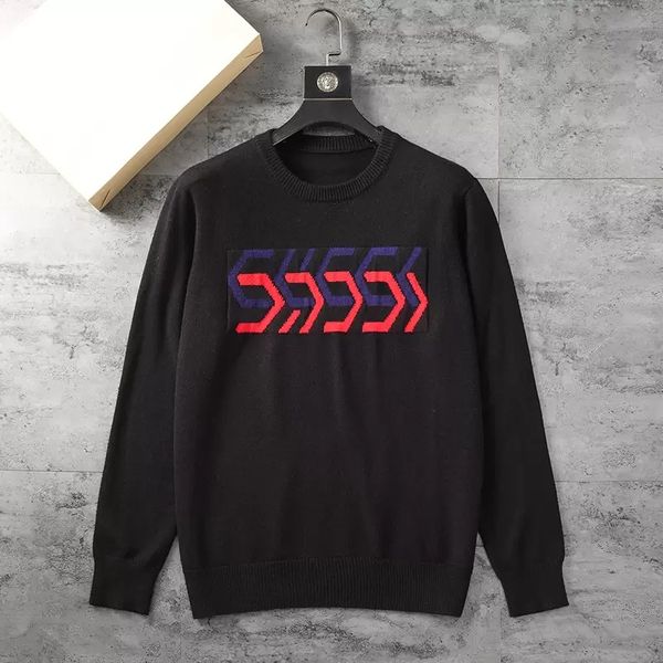 

2023 mens sweater knitting embroidery designer jumper pull homme men long sleeve pullover fashion knitted sweatshirt clothes, White;black