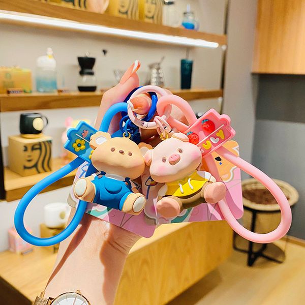 

fashion ins trend style keychain cute animal keychain pendant car keychain bag decoration jewelry accessories creative holiday gifts, Silver