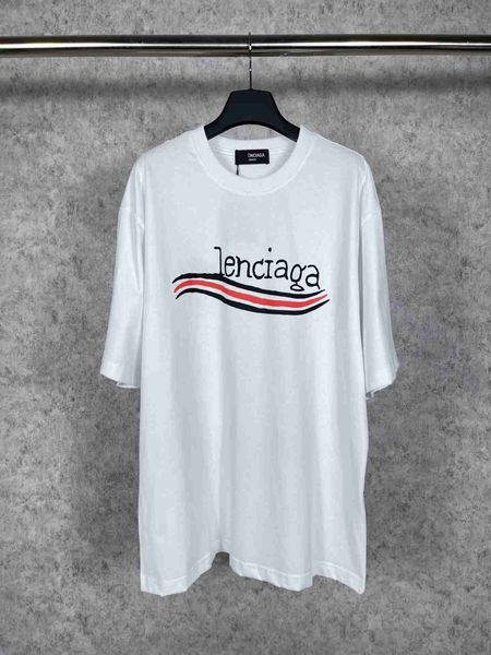 

plush t shirt designer luxury coats balciga correct version paris b coke print classic graffiti bed burnout loose fitting ins couple short s, Black