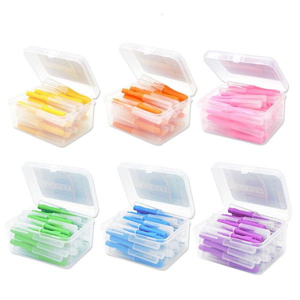 

dental floss 40pcs interdental brush plastic teeth brushes i shaped indoor oral hygiene tool household travel holiday yellow 0 4mm 230321