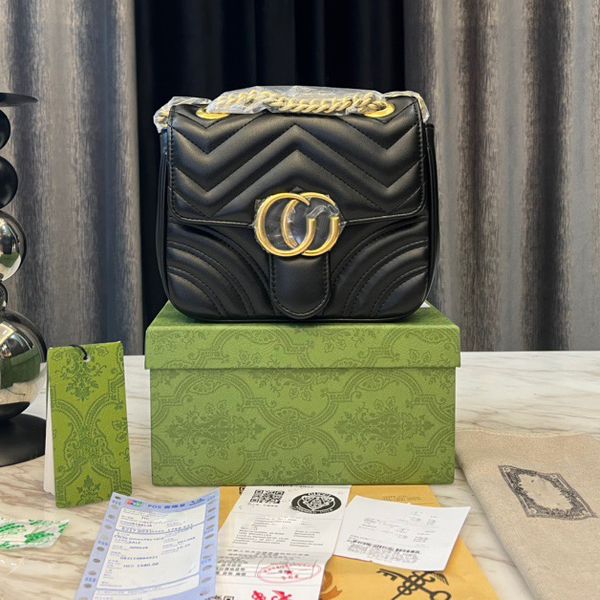 

2023 brand designer bags handbag tote black bag women fashion marmont classic cross body 8 sizes green luxuries leather luxurys design shoul