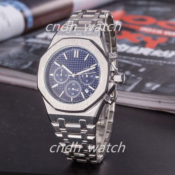 

men's women watch rose gold stanless steel 42mm vk chronograph quartz movement sports men watches c1-4, Slivery;brown