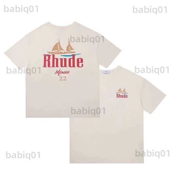 

men's t-shirts 2023ss rhude t shirt men women 1 1 casual summer style t-shirts tee t230321, White;black