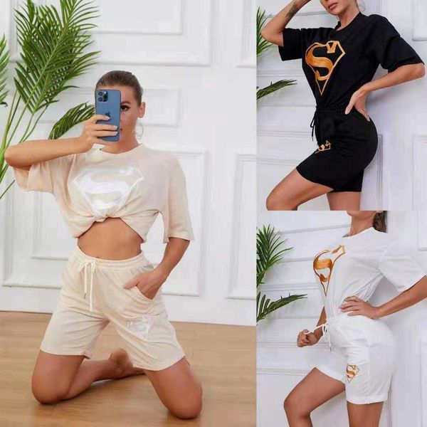 

women's t-shirt women's summer new sports casual embroidered sweater, White