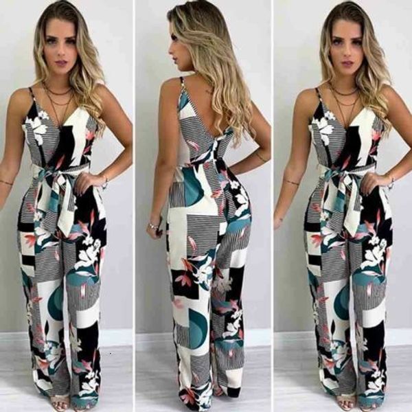 

womens jumpsuits rompers fashion women summer boho floral girls loose solid jumpsuit harem trousers ladies overall pants casual playsuits pl, Black;white