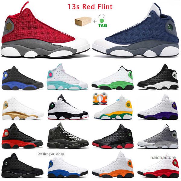 

men women 13s basketball shoes jumpman 13 red flint hyper royal aurora green cap and gown mens trainers sports sneake air jorden jordon, Black