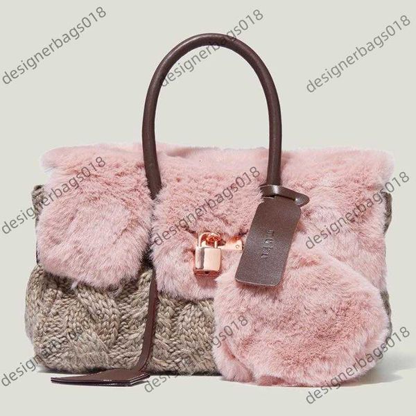 

bags evening bags designer brands knitting faux fur women handbags luxury soft fluffy plush lady hand bag large capacity tote warm winter 20