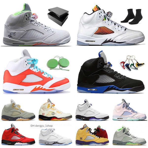

jumpman 5 5s mens basketball shoes authentic prfc racer blue easter concord helmet hare jade horizon green bean unc men snea air jorden jord, Black