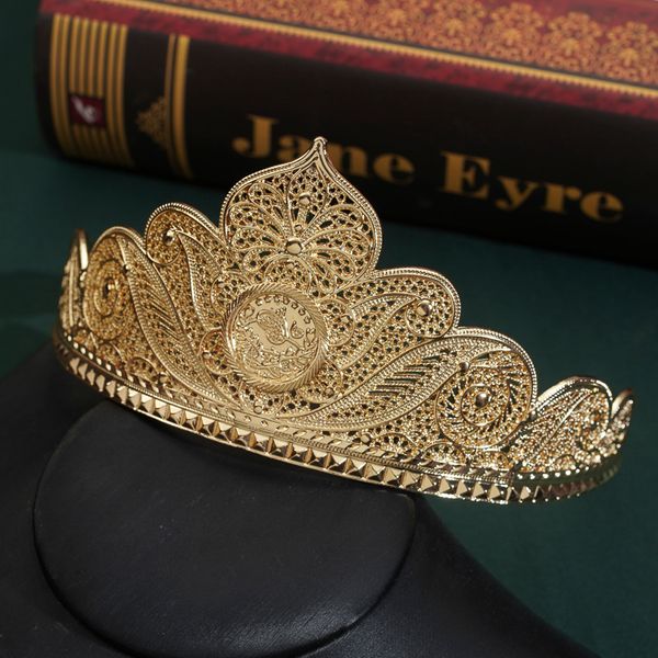 

wedding hair jewelry turkish metal gold color tiaras and crowns coins headpiece for women forehead hair jewelry wedding accessories 230320, Slivery;golden