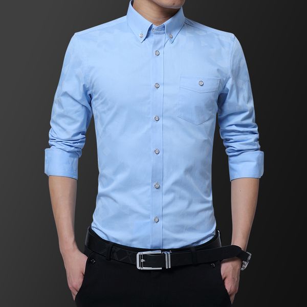 

men's casual shirts autumn men's shirts long-sleeved business casual cotton breathable and comfortable fashion solid color slim fi, White;black