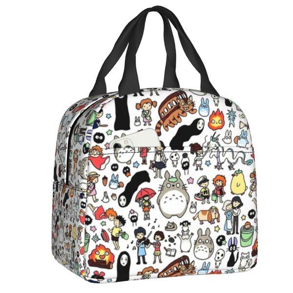

ice packsisothermic bags hayao miyazaki insulated lunch for women my neighbor totoro cooler thermal food box camping travel 230321