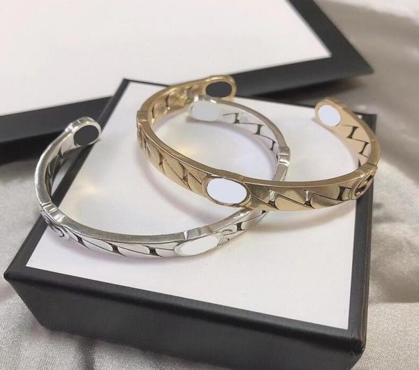 

bracelets bangles designer stainless steel crystal bracelet letters gold color bracelet bangle for couple cuba1463816, Black