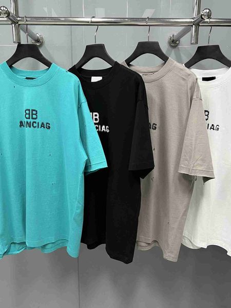 

plush t shirt designer luxury coats balciga paris b edition phantom bb blur english letter print short sleeve men's and women's lo, Black