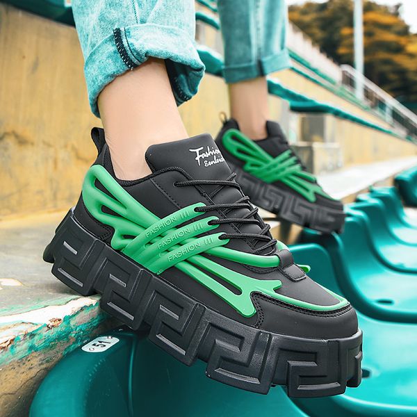 

dress shoes casual for men street style walking sneakers thick bottom running basketball male vulcanized 230320, Black