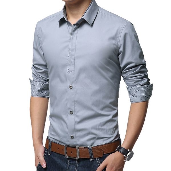 

men's casual shirts browon shirts men dress long sleeve turn-down collar solid color social shirt business man shirts plus size 5xl 230, White;black