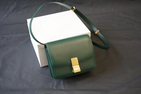 

fashion luxury brand designer cowhide crossbody bag with brass lock