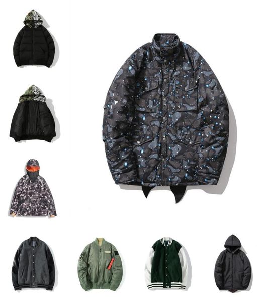 

men winter outerwear down parkas camouflage classic casual women jackets coats outdoor warm jacket coat outwear size mlxl2849515, Black