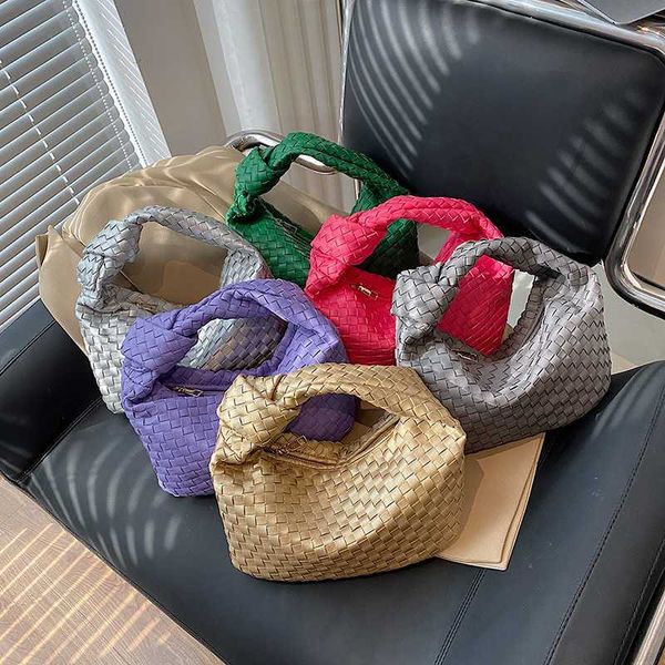 

botega venates jodie mini teen intrecciato pouch women's woven plaid oxhorn bag soft leather handbag spring women