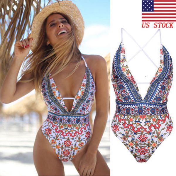 

womens jumpsuits rompers us women backless bohemian onepiece solid retro triangle swimsuit swimwear 230321, Black;white