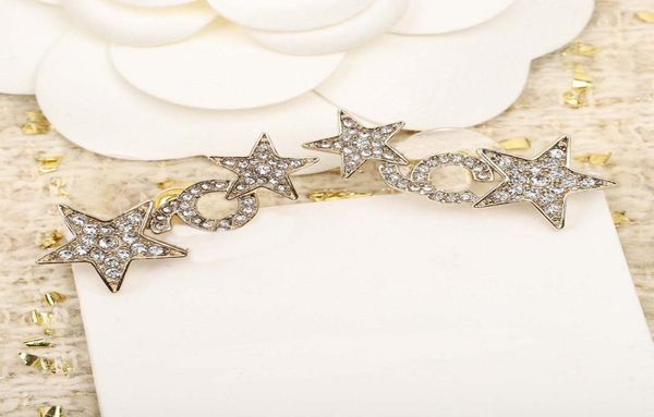 

2023 luxury quality charm stud earring with sparkly diamond and star shape design have box stamp ps7389a2101687, Golden