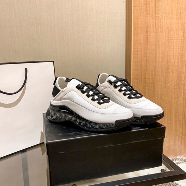 

dress shoes classic luxury fashion sport leather surface color mix lace running comfy light breathable man women sneakers 230321, Black