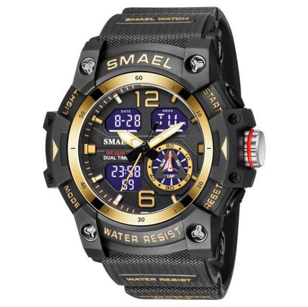 

sporty watch for men waterproof chronograph alarm calculator clock casual gifts ideas for male reloj hombre 8007 watch men, Slivery;brown