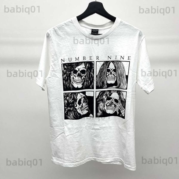 

men's t-shirts new novelty 2022 men number nine rock band skull t shirts t-shirt hip hop skateboard street cotton t-shirts tee us size, White;black