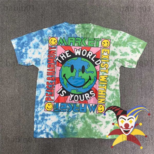 

men's t-shirts tie dye smiley peace t-shirt men women the world is yours t shirt tee t230321, White;black