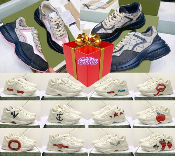 

designer shoes rhyton sneaker plaid pattern platform classic suede leather sports skateboarding shoe men women running walking black white c