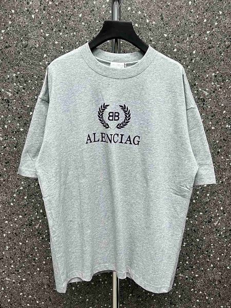 

plush t shirt designer luxury coats balciga edition paris b wheat ear bb letter print short sleeve loose drop shoulder tshirt 30tl7, Black