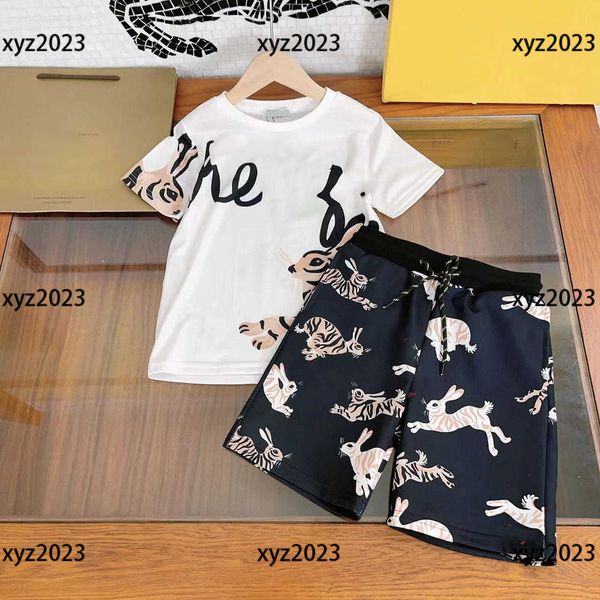 

kids designer clothes baby set summer 2pcs child letter animal print t-shirt and shorts size 90-150 cm new arrival mar14, White