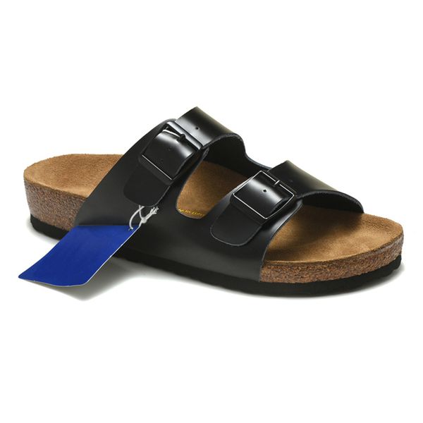 

2023 arizona gizeh cork sandals slippers summer mens womens flats casual shoes leather woody slide clog beach shoes, Black