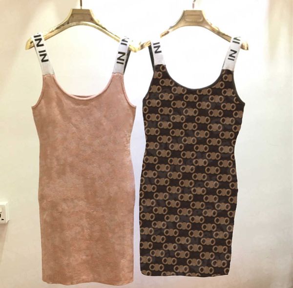 

casual dresses designer dresses womens sling skirts full letter print ladies summer vacation dress women clothing, Black;gray