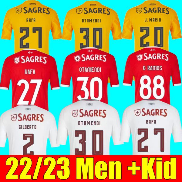 

22 23 benfica soccer jersey rafa neres g ramos 2022 2023 away third enzo men kids kit football shirt otamendi grimaldo joao mario yaremchuk, Black;yellow
