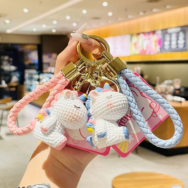 

ins trend fashion style keychain cute unicorn keychain pendant car keychain bag decoration jewelry accessories creative holiday gifts, Silver