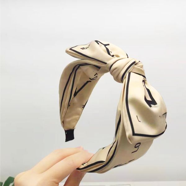 

korea fabric black headband simple bowknot hair hoop fashion girl gift headband designer brand monogram hairband springtime gift popular hea, Silver