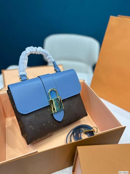 

10a locky bb luxury hand bag lock postman shoulder bag women genuine leather wallet portable female luxury designer handbag purse crossbody