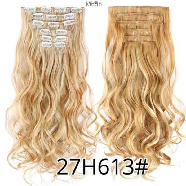

synthetic hair clip hairs extension clips for women 6pcs/set fake hairpiece wholesale in bulkwszb, Black;brown
