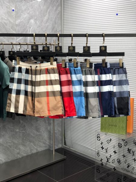 

2023 mens womens designer summer beach shorts cotton fashion plaid printed drawstring pants relaxed homme casual streetwear sweatpants asian, White;black