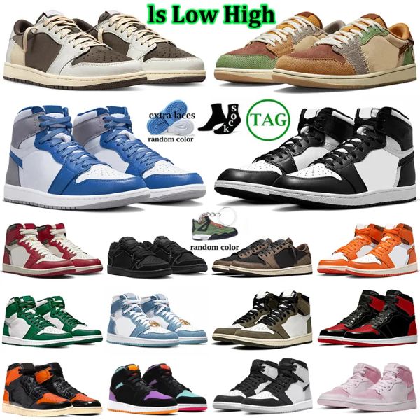 

jumpman 1 high basketball shoes 1s low sneakers reverse mocha black phantom black white panda lost and found starfish bred unc twist men wom