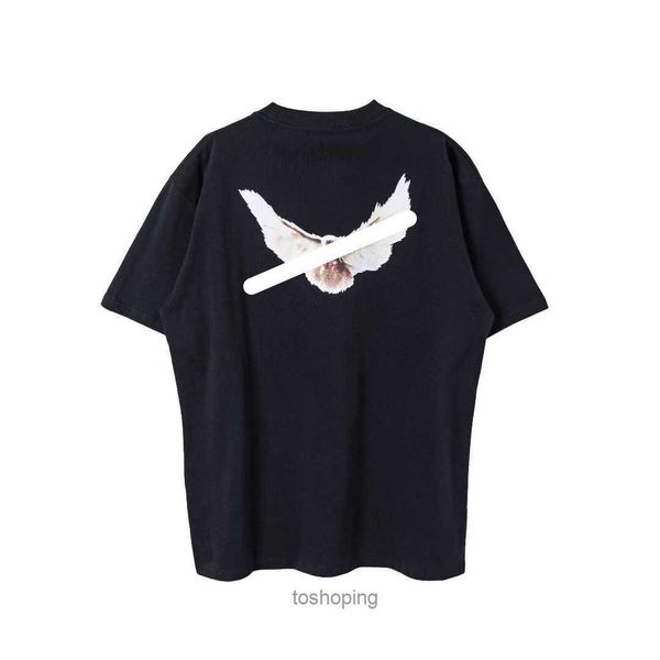

2023 designer kanyes classic mens t-shirts peace dove mens womens fashion high street tshirts printing cloth make craft short sleeve s-xl0ed, White;black