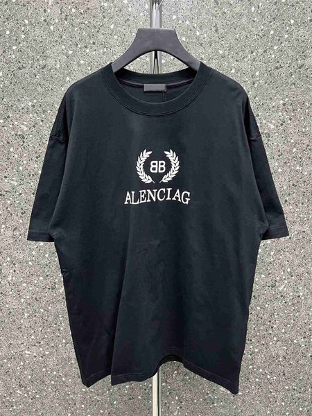 

plush t shirt designer luxury coats balciga edition paris b wheat ear bb letter print short sleeve loose drop shoulder tshirt 7sg4r, Black