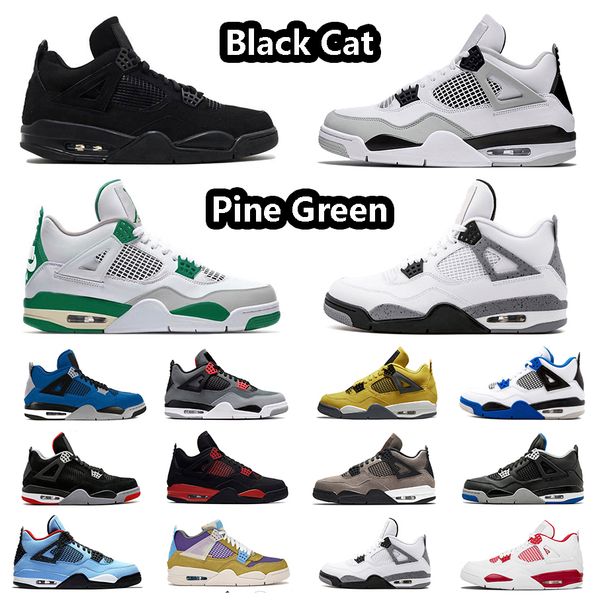 

jumpman 4 pine green basketball shoes black cat 4s white oreo white cement military black violet ore university blue cactus jack sports snea