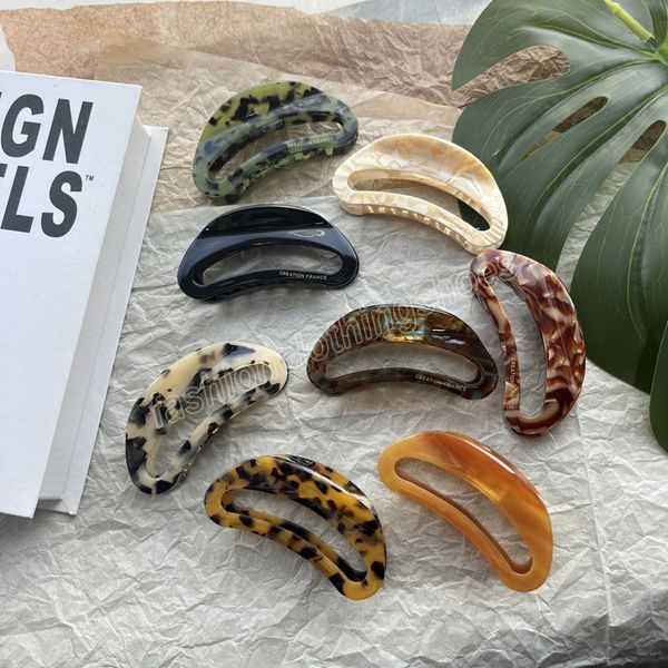

10cm women fashion acetate hair claw clips retro versatile hair clip thick hair styling strong holder hair accessories, Slivery;white