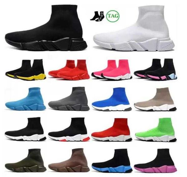 

sole 2023 balencigas balenciagas shoes casual shoes designer  fly knit socks casual speed graffiti platform mens runner triple black white