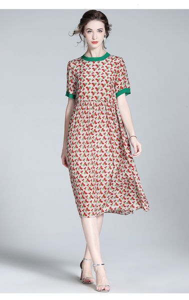 

casual dresses loose plus size floral silk cutout midi dress ladies elegant casual party vestidos summer korean style skinny ladies d 230321, Black;gray