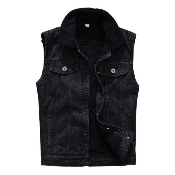 

men's vests autumn winter fashion casual black hooded sleeveless denim jacket street punk style multiple size options 230320, Black;white