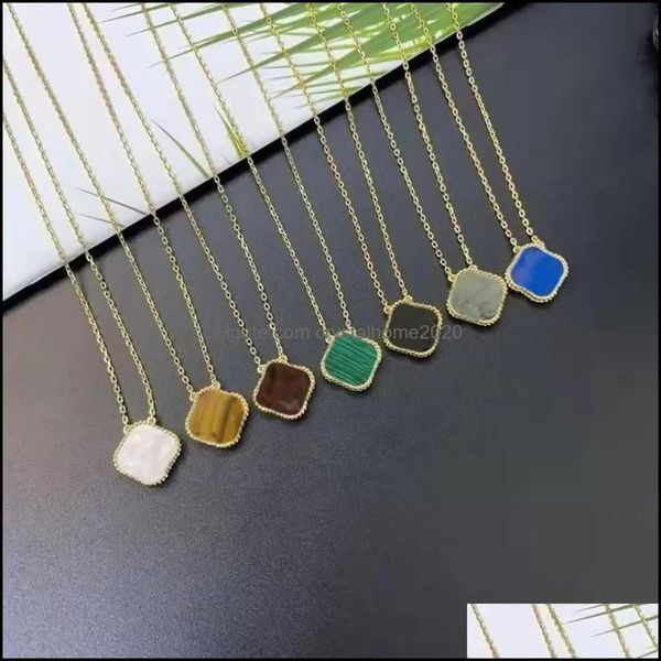 

designers pendant necklaces jewelry necklaces pendants 18k lucky necklace female rose gold leaf classic fashion, Silver
