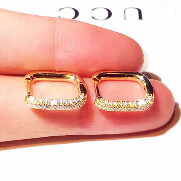 

charm new 2022 earrings for women fashion micro inlay super shining zircon exquisite square earrings temperament trend jewelry gift g230320, Golden