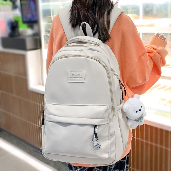

school bags girl high capacity travel book trendy lady waterproof kawaii college backpack women fashion lapstudent female 230404